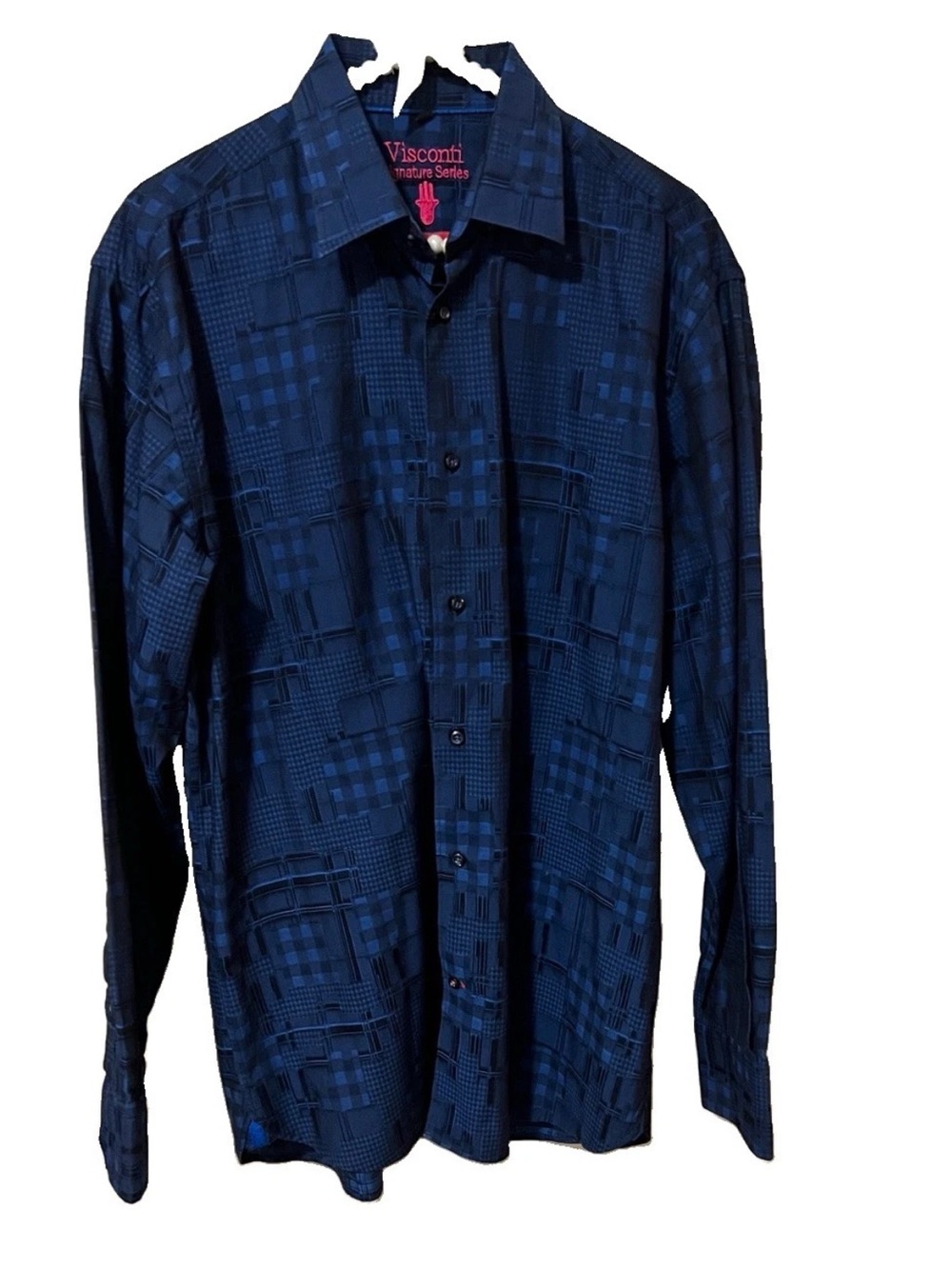 Visconti Limited Edition signature series Shirt Men's Sz Med‎ Navy Blue
